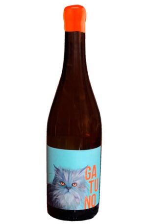 botella de vino gatuno blanco ecologico y vegano de Madrid